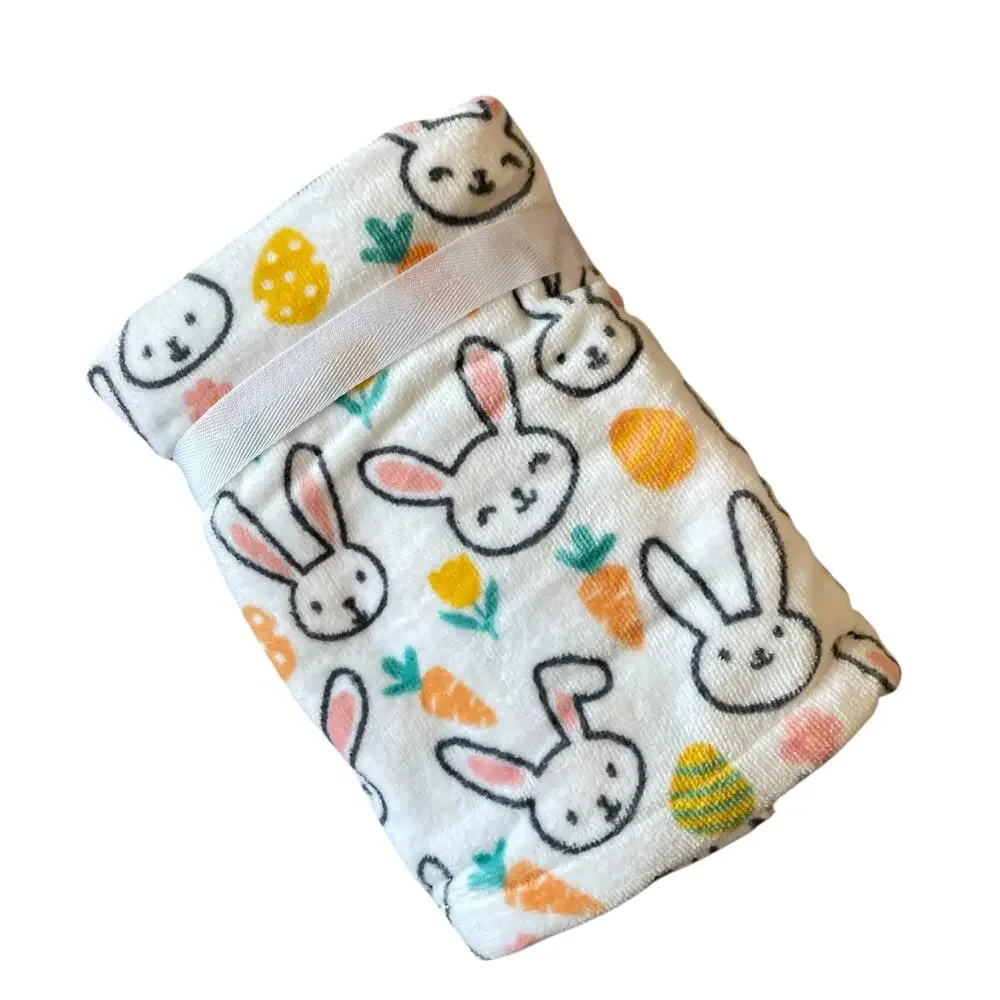 Set of 2 Casaba Easter Bath Hand Towels Multicolor  Bunnies Carrots Eggs New